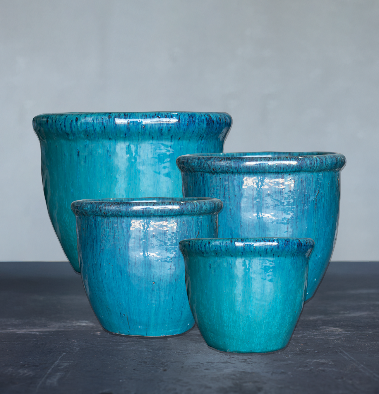 Terracotta Doppio Glazed Aqua Green