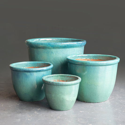 Terracotta Doppio Glazed Aqua Green